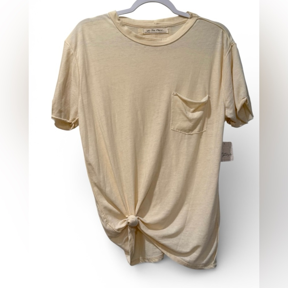 NWT Free People women’s XS short sleeve white swan (off white) Perfect Tee